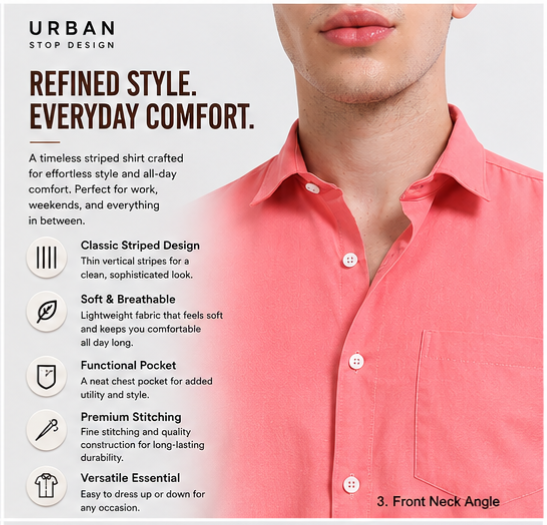 Shirt for men Premium Cotton Slab Casual Shirt - Full Sleeve USD-407/2