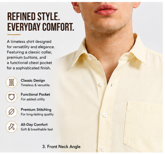 Shirt for men Premium Cotton Slab Casual Shirt - Full Sleeve USD-407/5