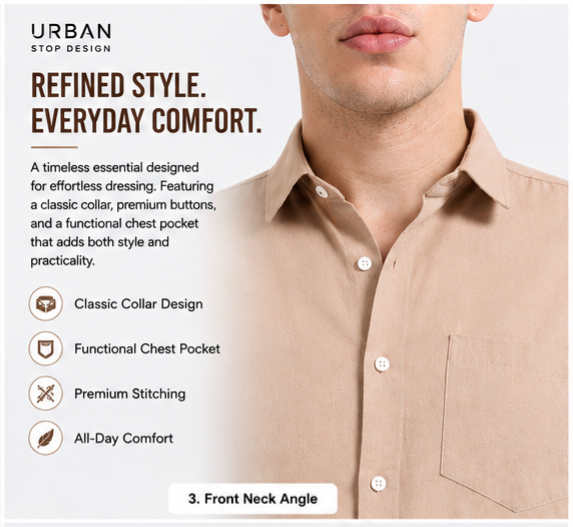 Shirt for men Premium Cotton Slab Casual Shirt - Full Sleeve USD-407/8