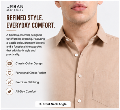Shirt for men Premium Cotton Slab Casual Shirt - Full Sleeve USD-407/8
