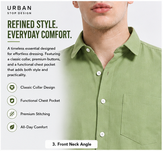 Shirt for men Premium Cotton Slab Casual Shirt - Full Sleeve USD-407/10