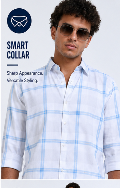 Twil Cotton Printed Chex Shirts - 339/1