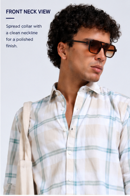 Twill Cotton Printed Chex Shirts - 339/5