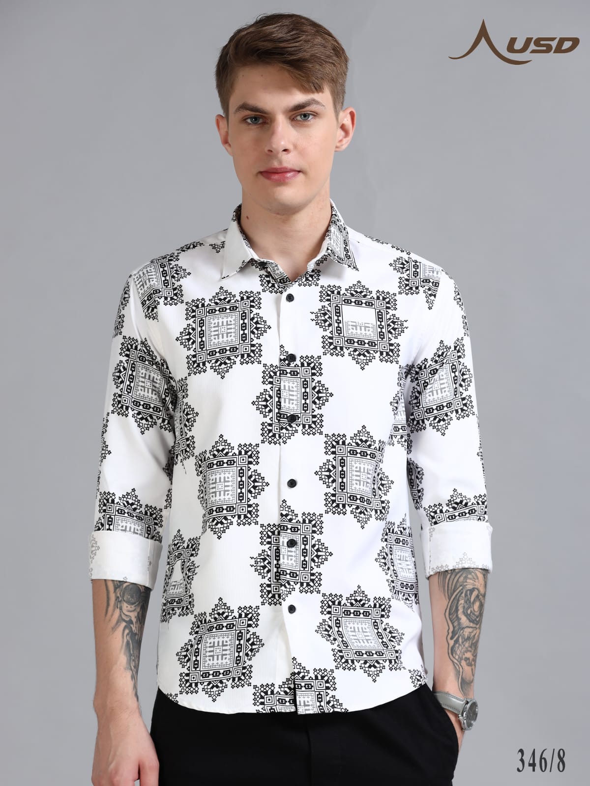 346/8-IMP Printed Party wear shirts