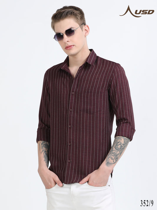 352/9-Stylish Imported Line Strips Shirts