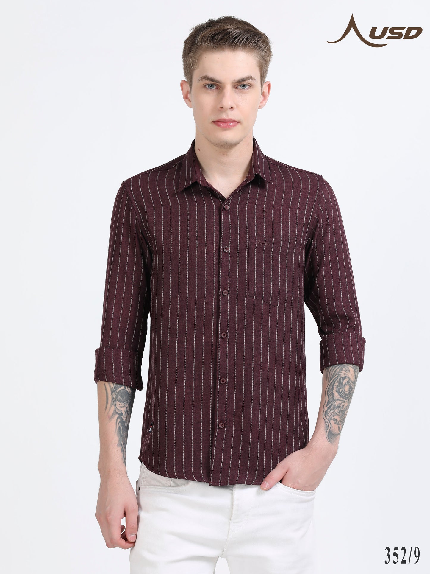 352/9-Stylish Imported Line Strips Shirts