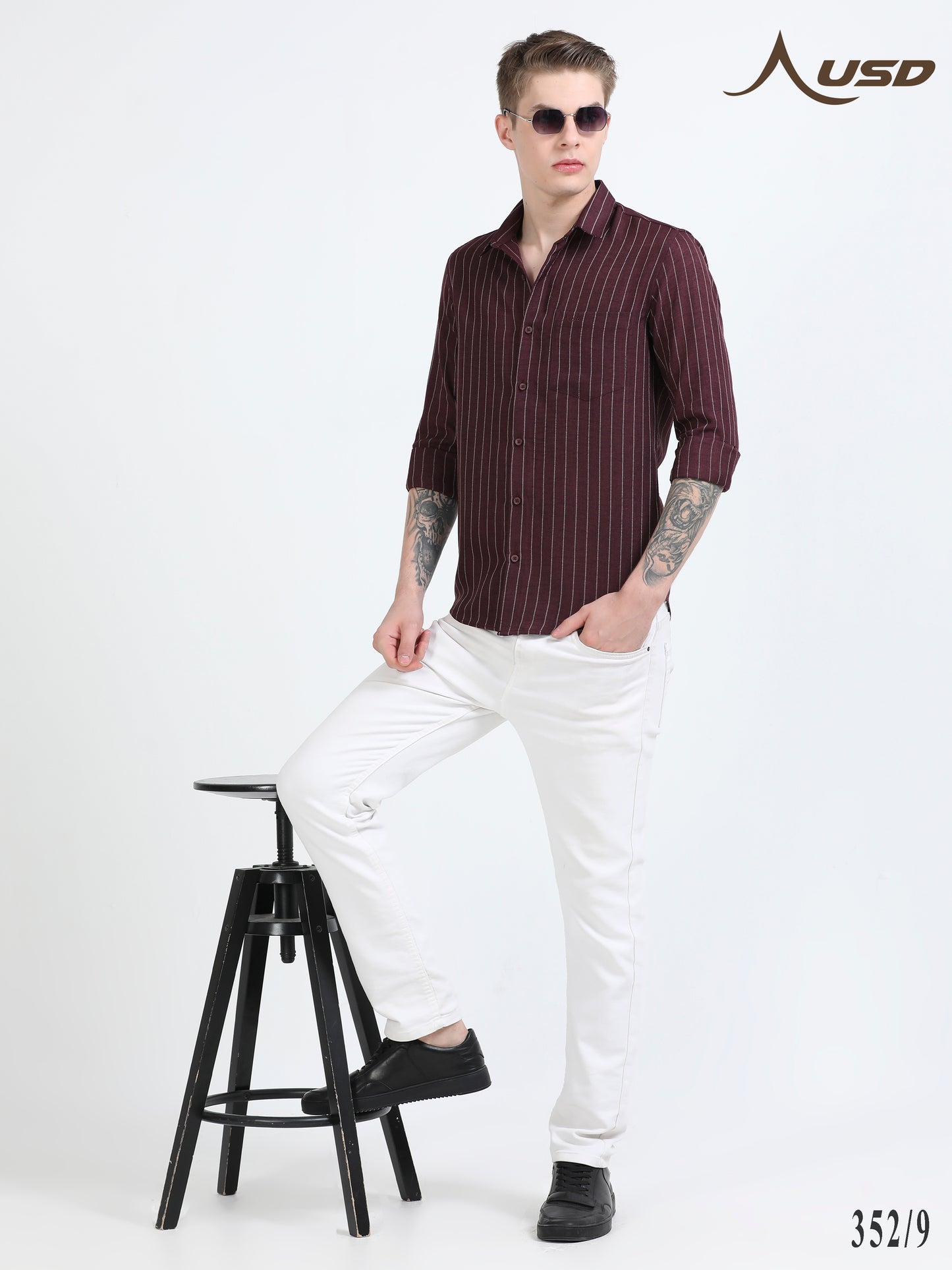 352/9-Stylish Imported Line Strips Shirts