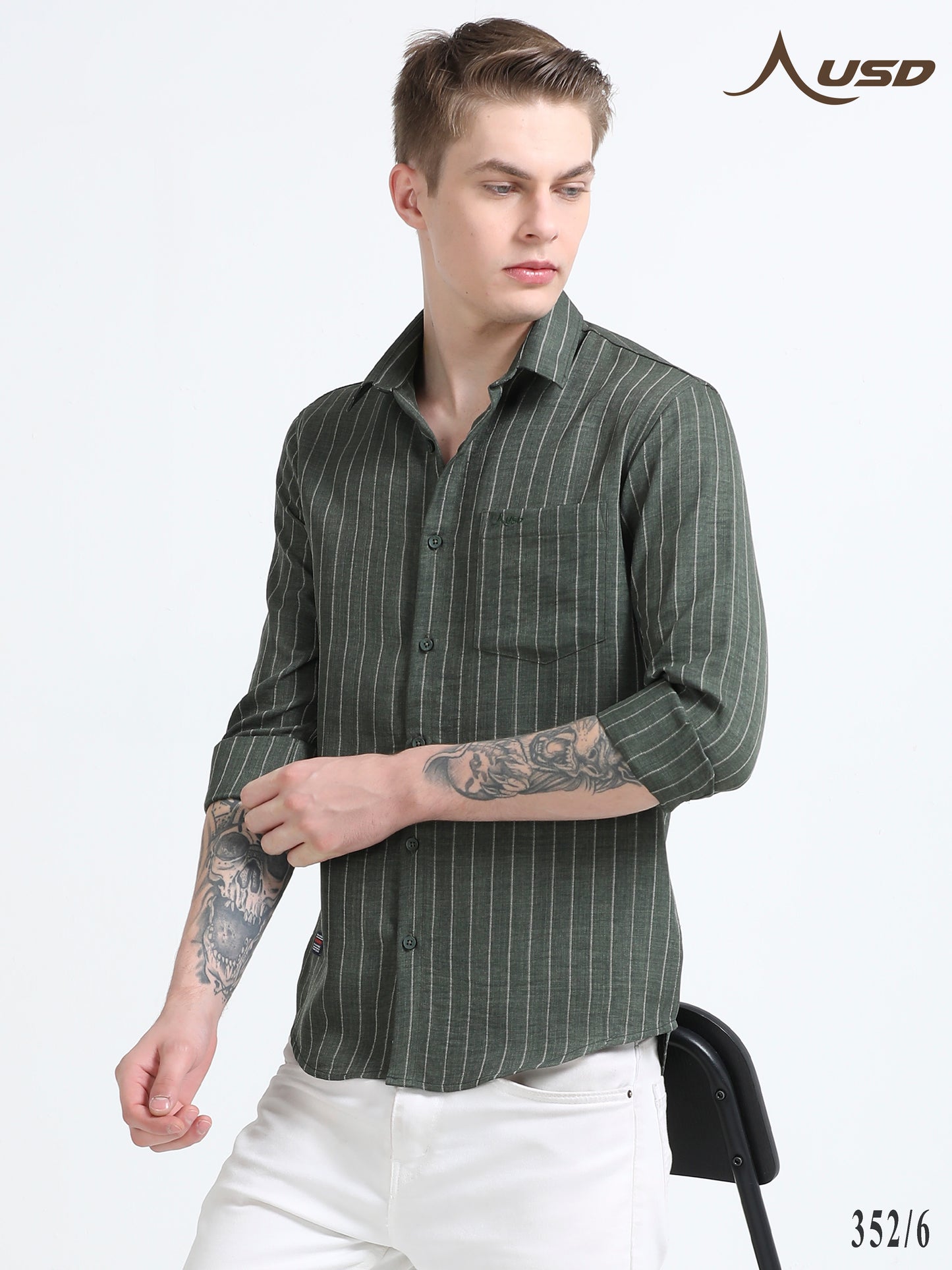 352/6-Stylish Imported Line Strips Shirts