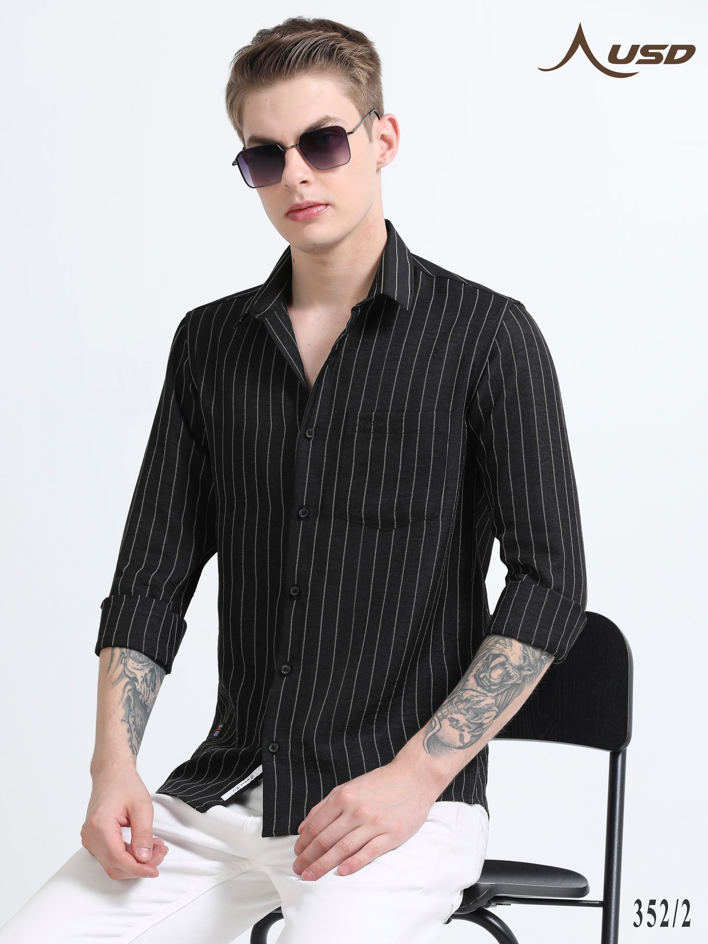 352/2-Stylish Imported Line Strips Shirts