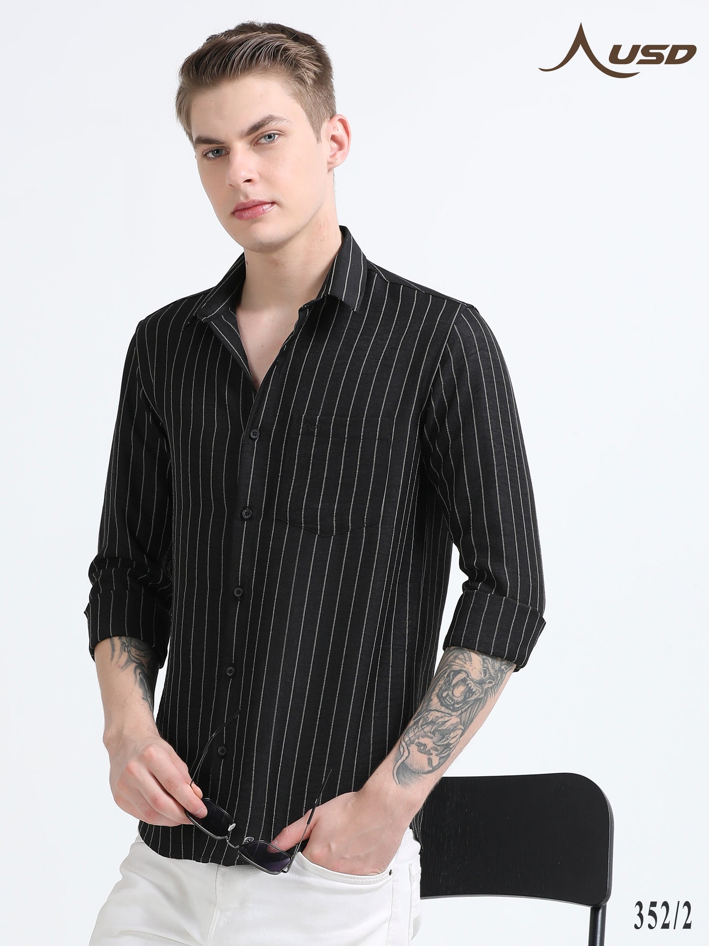 352/2-Stylish Imported Line Strips Shirts