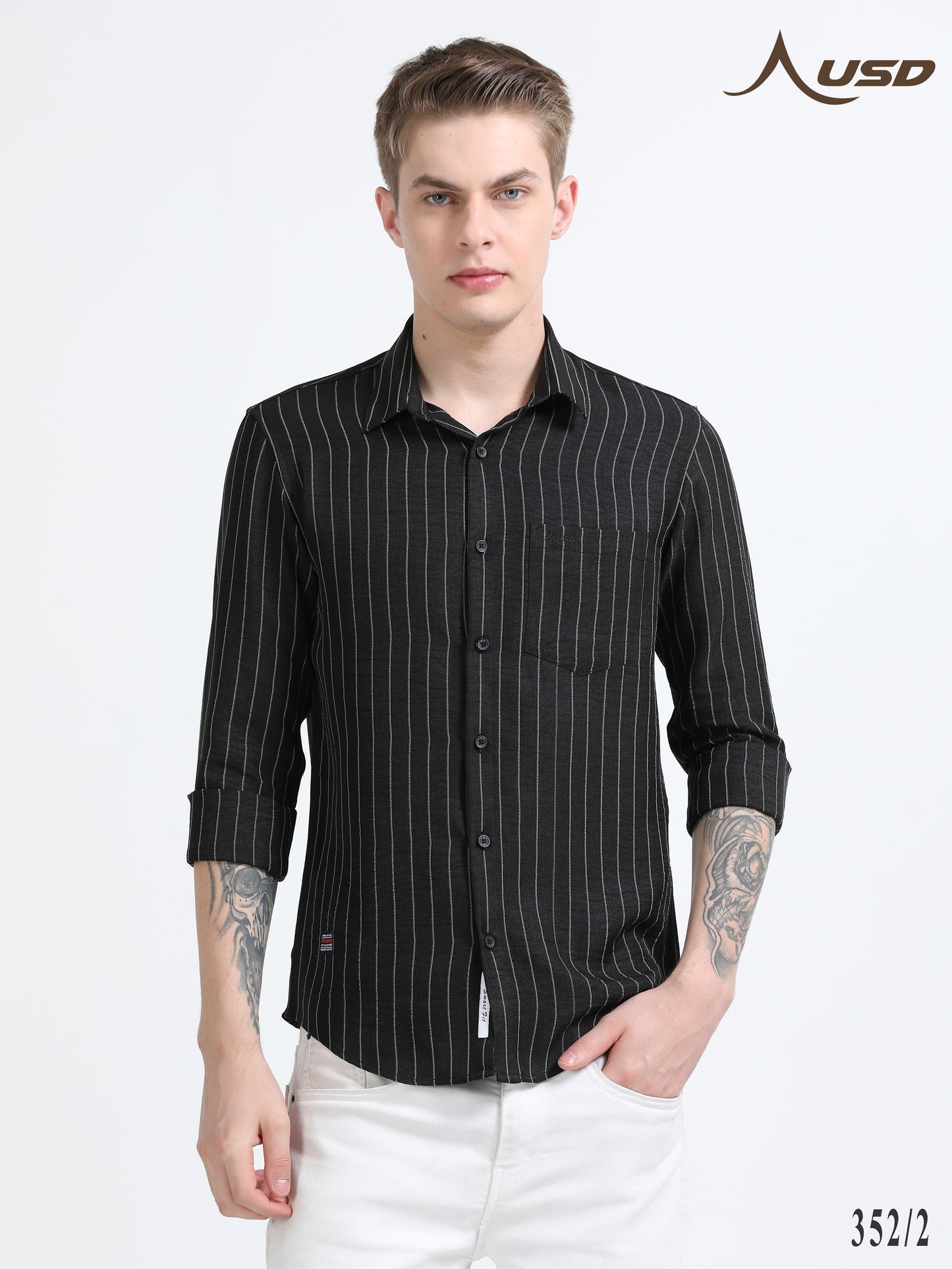 352/2-Stylish Imported Line Strips Shirts