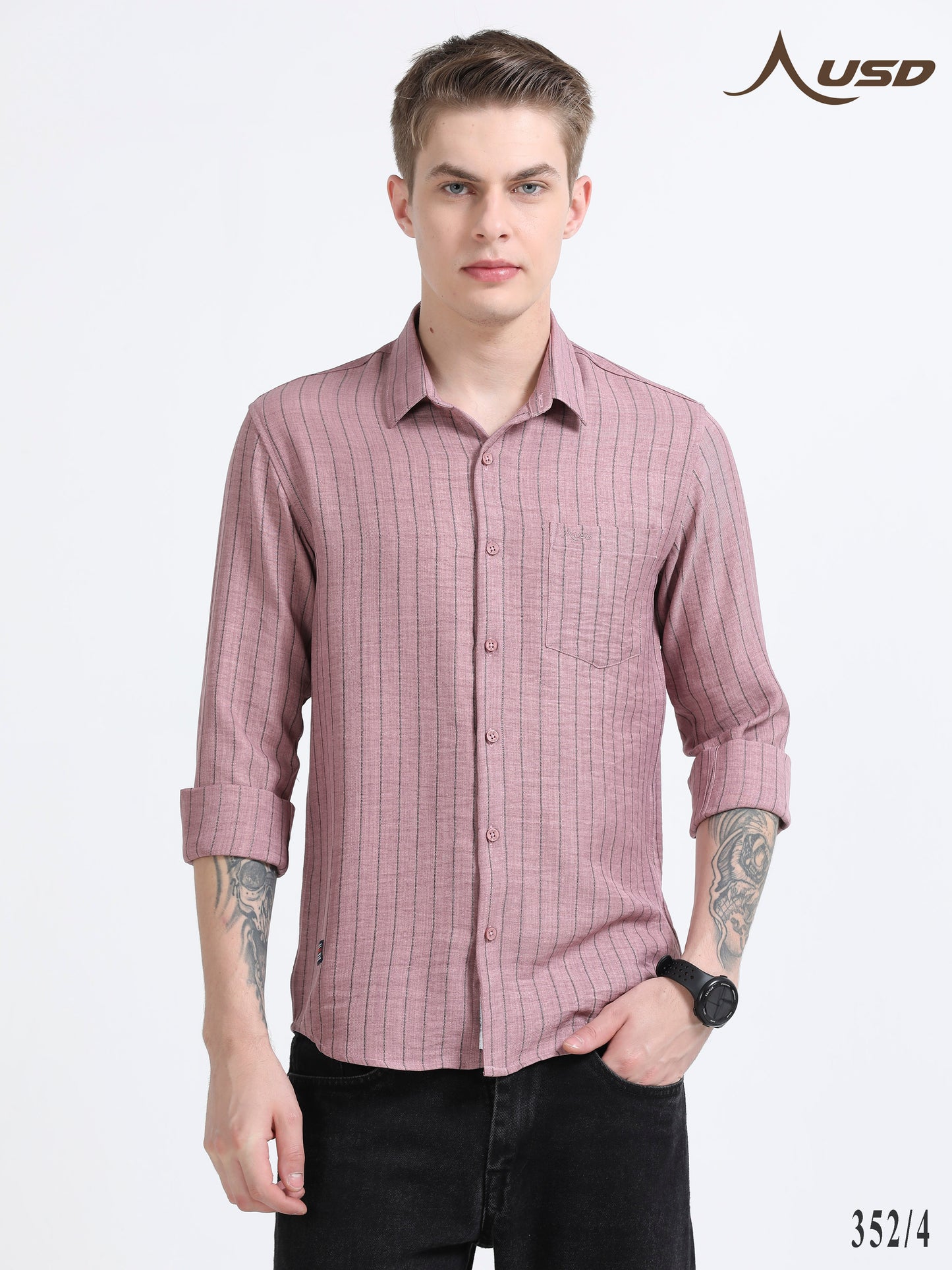 352/4-Stylish Imported Line Strips Shirts