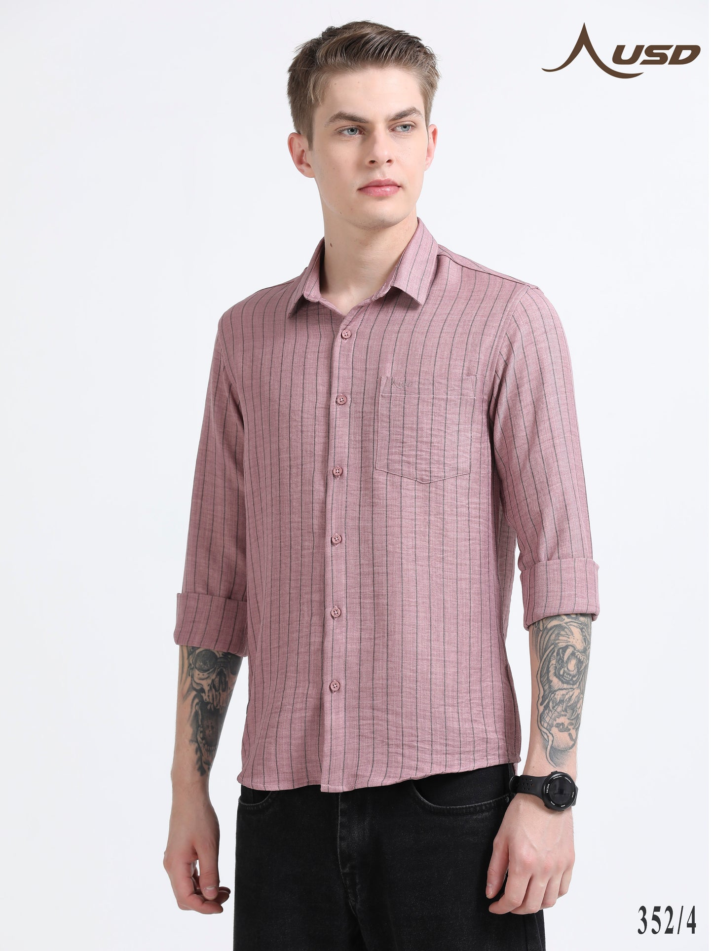 352/4-Stylish Imported Line Strips Shirts