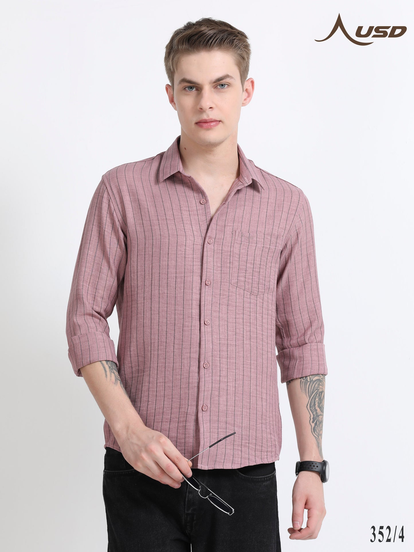 352/4-Stylish Imported Line Strips Shirts