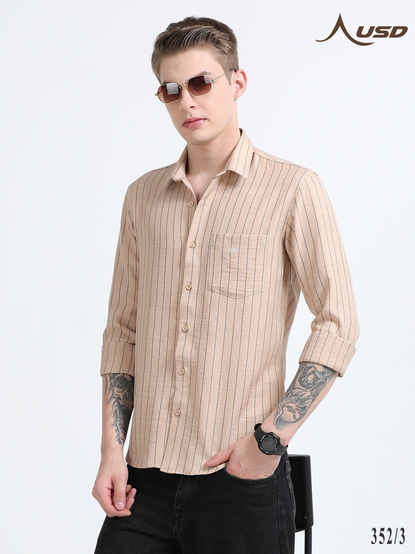 352/3-Stylish Imported Line Strips Shirts