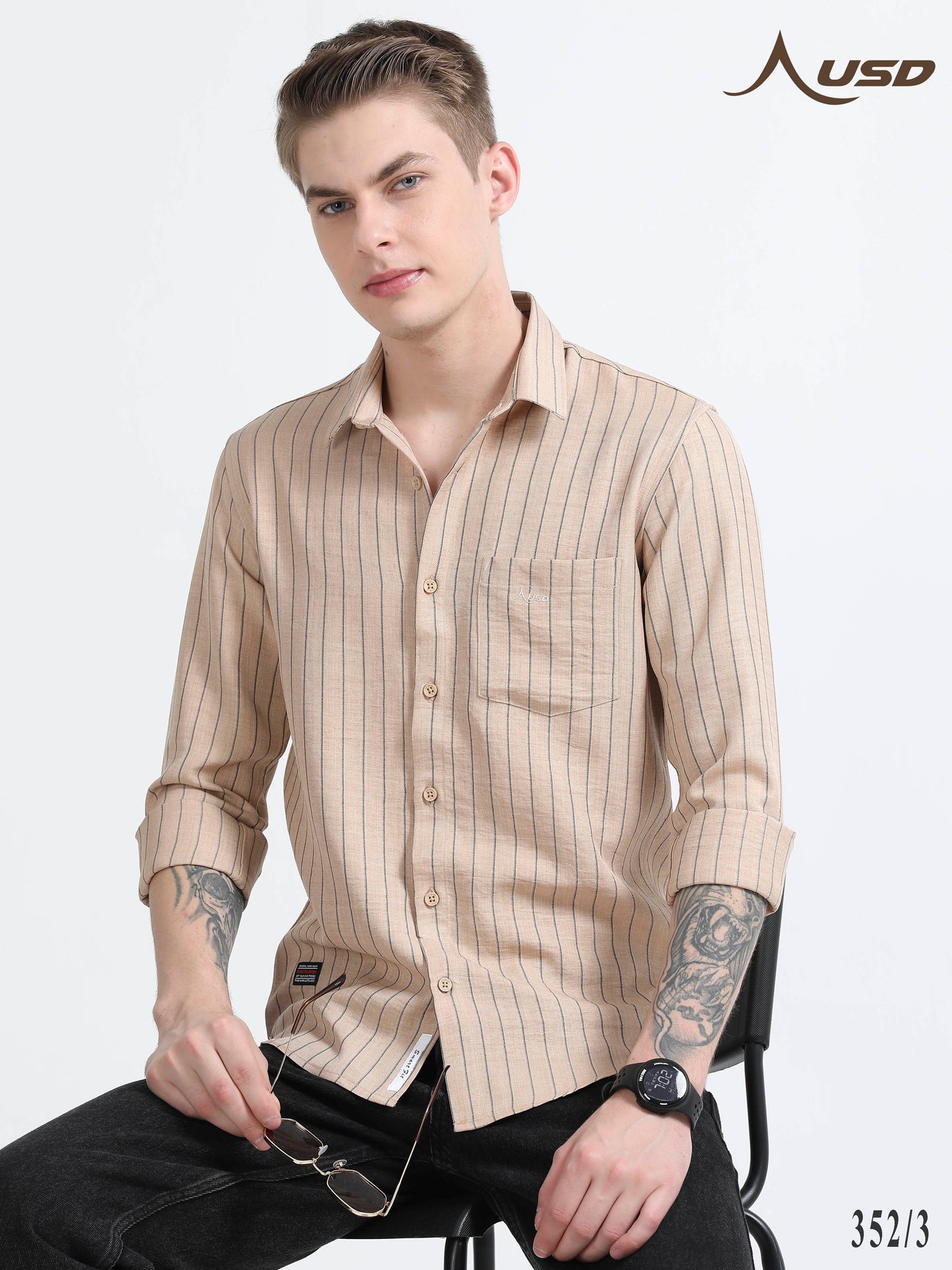 352/3-Stylish Imported Line Strips Shirts