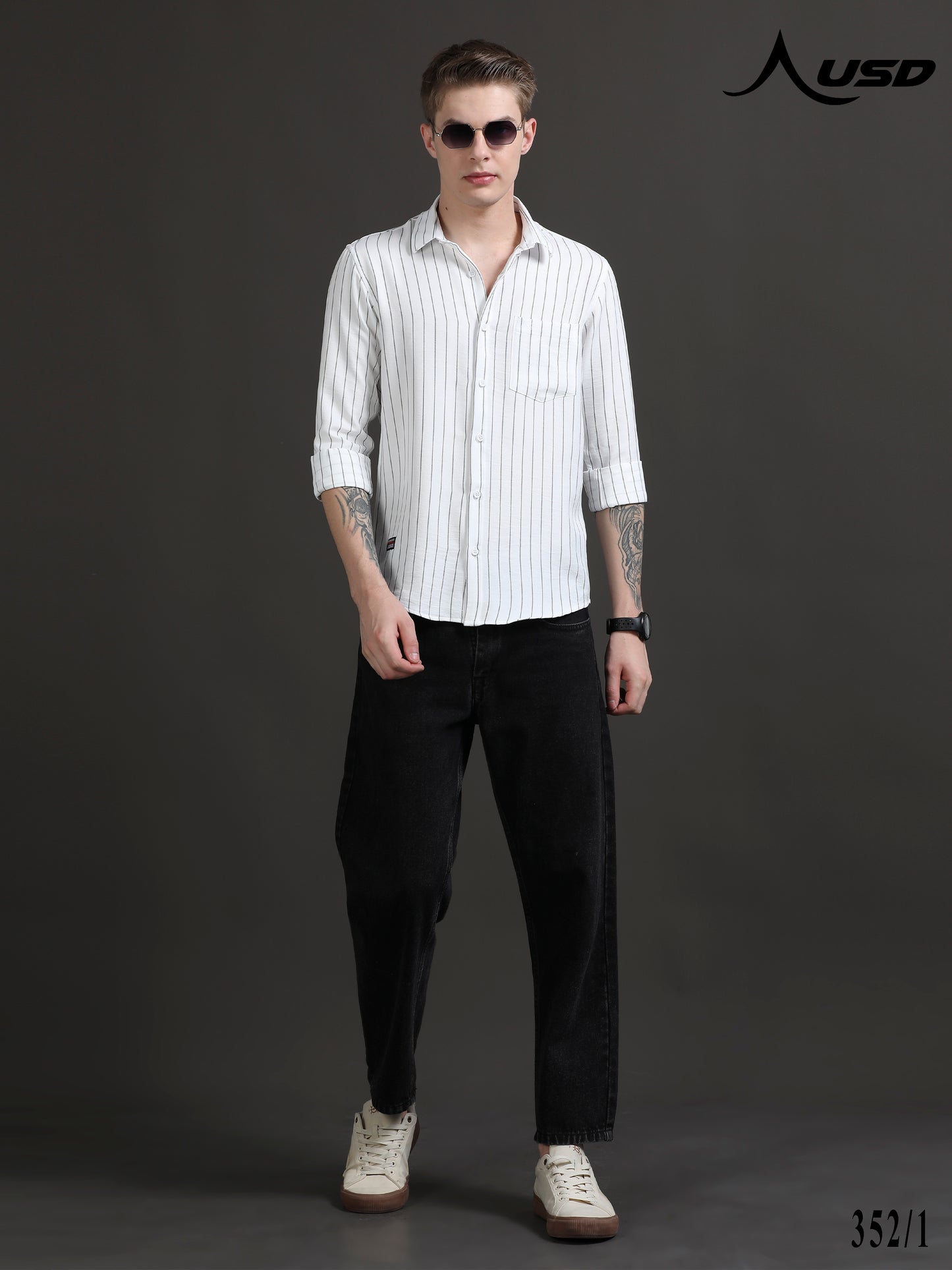 352/1-Stylish Imported Line Strips Shirts