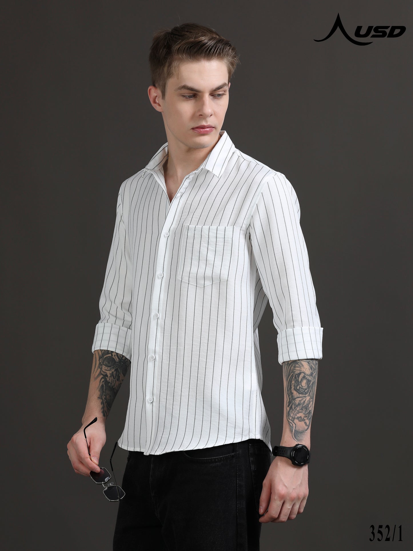 352/1-Stylish Imported Line Strips Shirts