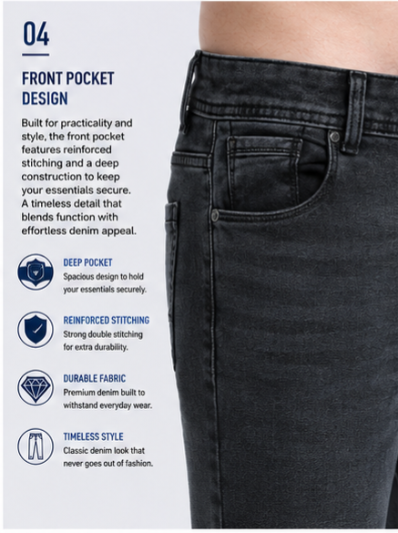 Men's Premium Denim Jeans Ankle Fit - 364/3
