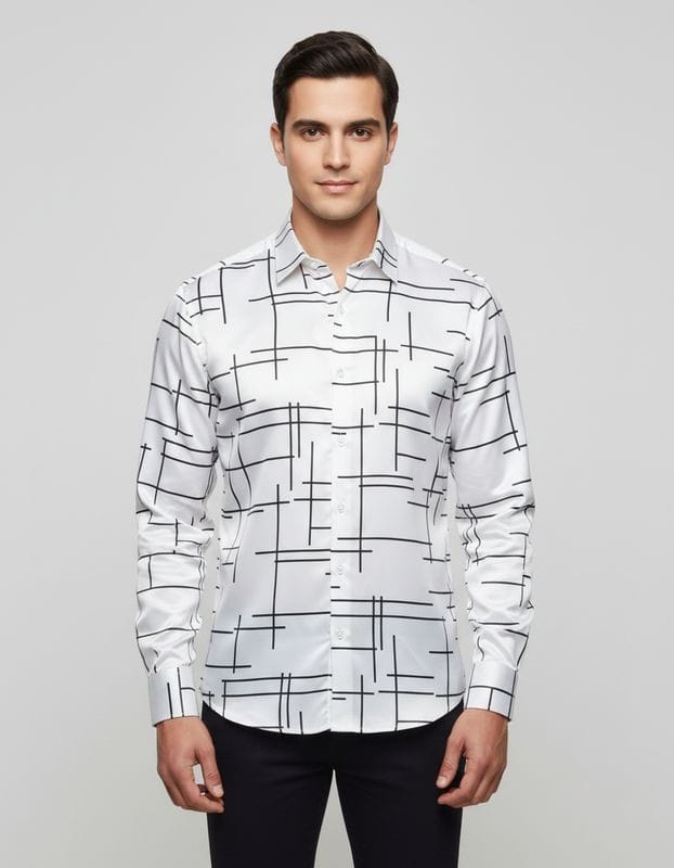 Premium Printed Satin Shirts - 377/3
