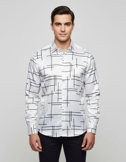 Premium Printed Satin Shirts - 377/3