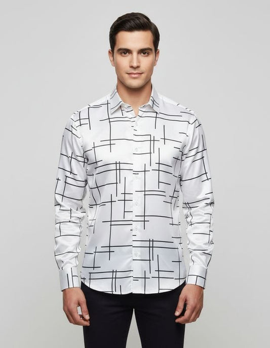 Premium Printed Satin Shirts - 377/3