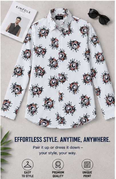 Premium Rayon Digital Print Shirt - 386/7