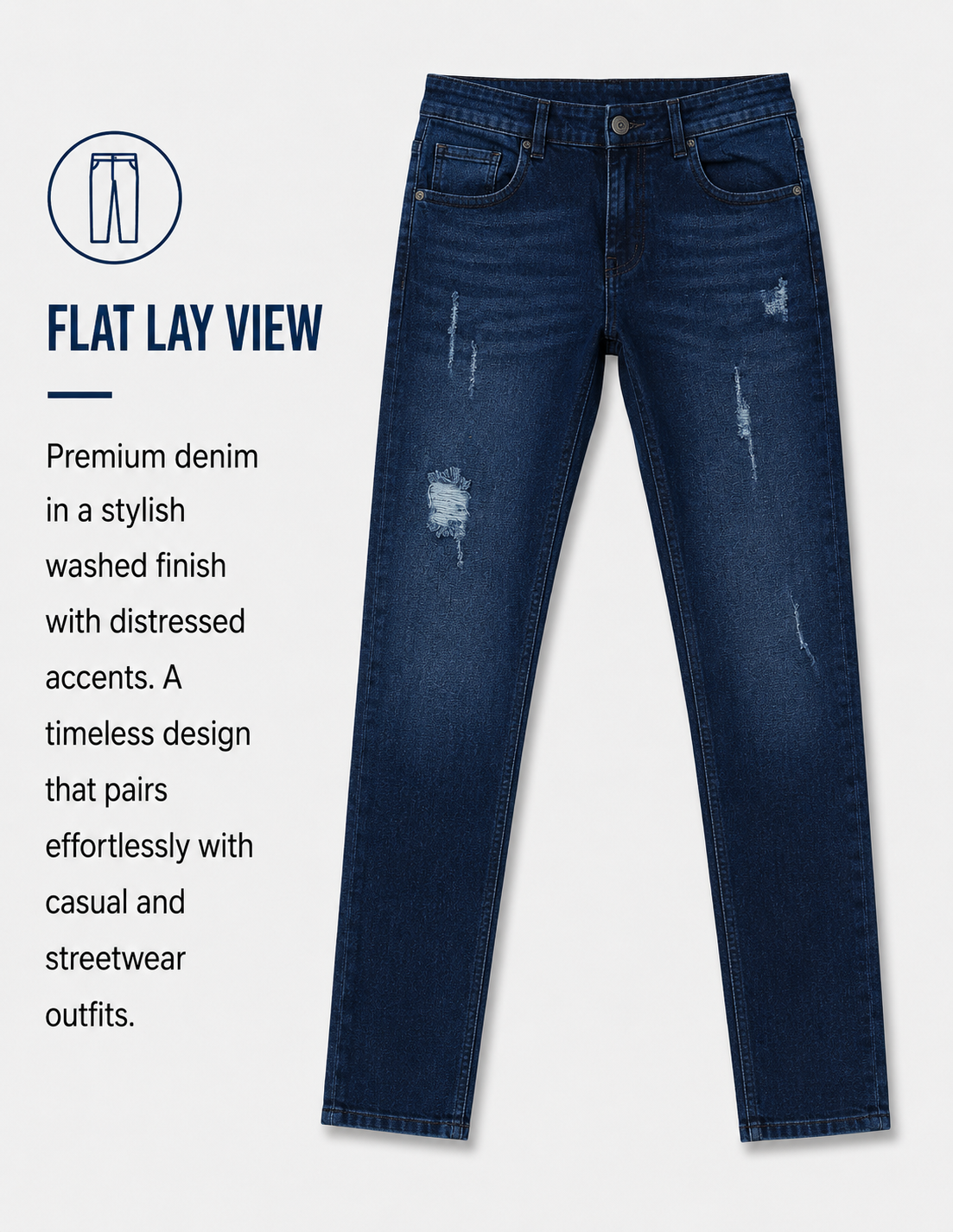 Torn Men's Premium Denim Jeans Ankle Fit - 358/1