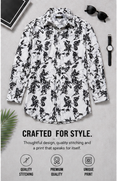Premium Rayon Digital Print Shirt - 386/4
