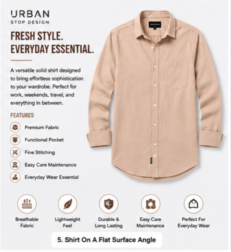 Shirt for men Premium Cotton Slab Casual Shirt - Full Sleeve USD-407/8