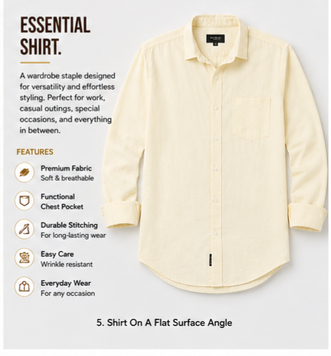 Shirt for men Premium Cotton Slab Casual Shirt - Full Sleeve USD-407/5