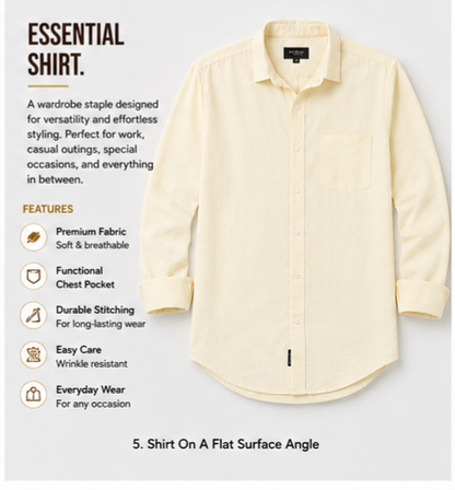 Shirt for men Premium Cotton Slab Casual Shirt - Full Sleeve USD-407/5