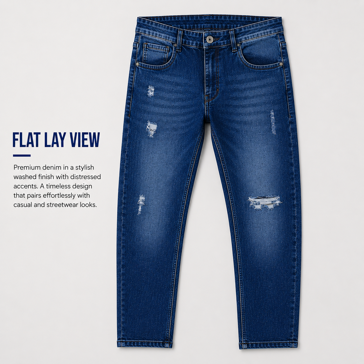 Torn Men's Premium Denim Jeans Ankle Fit - 358/3