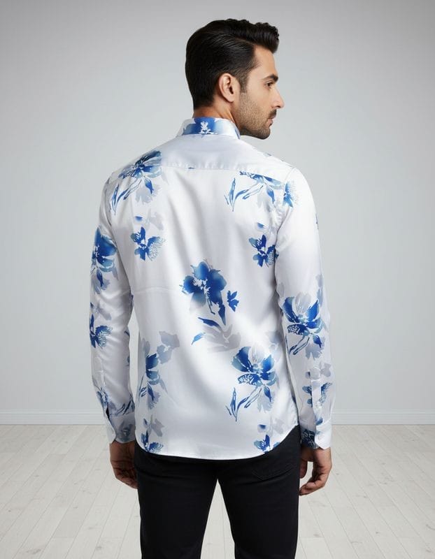 Premium Printed Satin Shirts - 376/7
