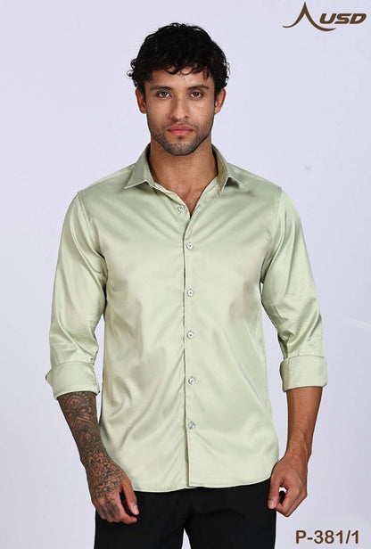 USD Premium Satin Lycra Party Wear Shirts-P-381/1