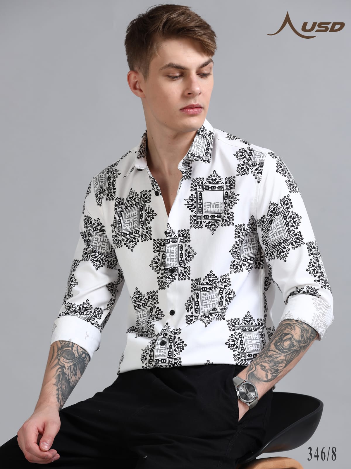 346/8-IMP Printed Party wear shirts