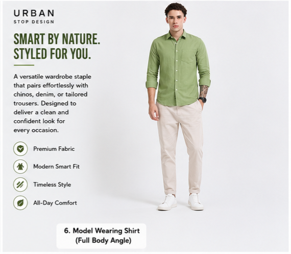 Shirt for men Premium Cotton Slab Casual Shirt - Full Sleeve USD-407/10