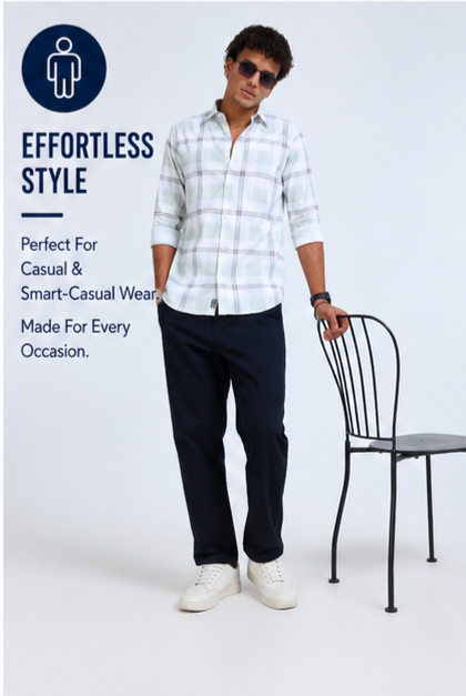 Twil Cotton Printed Chex Shirts - 339/3