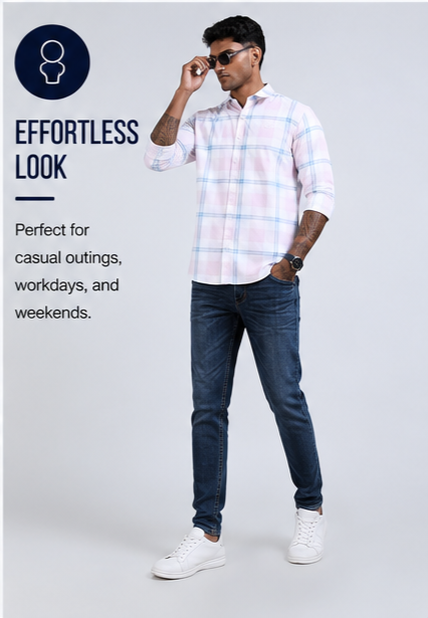 Twill Cotton Printed Chex Shirts - 339/8