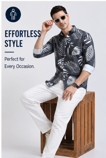Premium Oxford Digital Printed Shirts-389/8