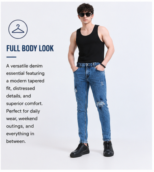 Torn Men's Premium Denim Jeans Ankle Fit - 358/2