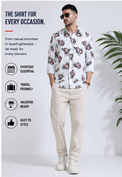 Premium Rayon Digital Print Shirt - 386/7