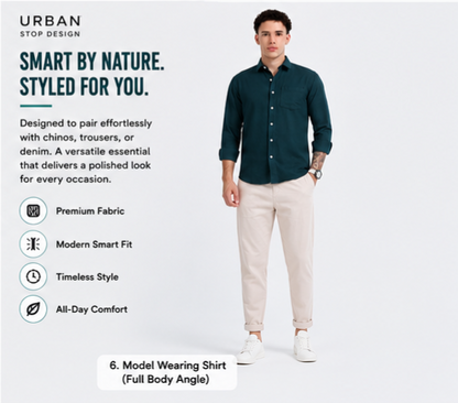 Shirt for men Premium Cotton Slab Casual Shirt - Full Sleeve USD-407/6