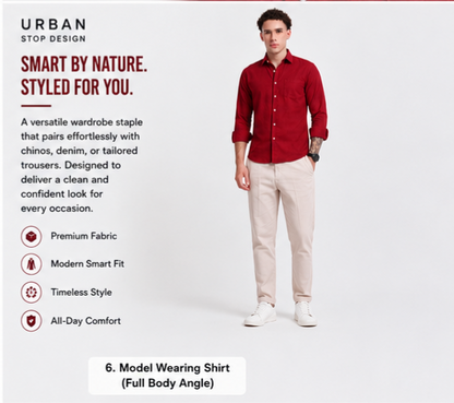 Shirt for men Premium Cotton Slab Casual Shirt - Full Sleeve USD-407/9