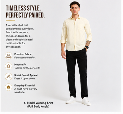 Shirt for men Premium Cotton Slab Casual Shirt - Full Sleeve USD-407/5