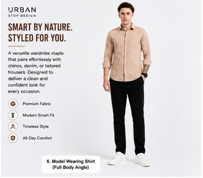 Shirt for men Premium Cotton Slab Casual Shirt - Full Sleeve USD-407/8