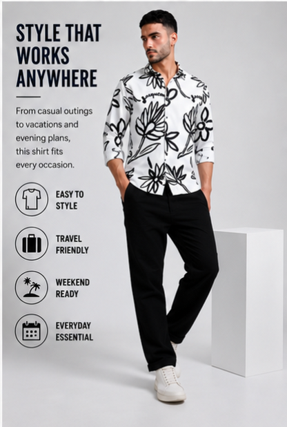 Premium Rayon Digital Print Shirt - 386/2