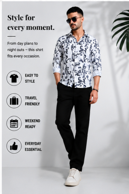 Premium Rayon Digital Print Shirt - 386/3