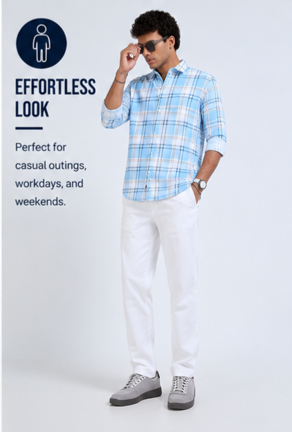 Twill Cotton Printed Chex Shirts - 339/6
