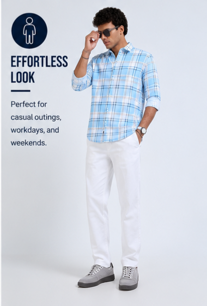 Twill Cotton Printed Chex Shirts - 339/6